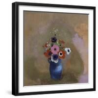 Anémones dans un vase bleu-Odilon Redon-Framed Giclee Print