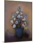 Anémones et lilas dans un vase bleu-Odilon Redon-Mounted Giclee Print
