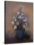 Anémones et lilas dans un vase bleu-Odilon Redon-Stretched Canvas