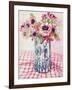 Anemones in a Victorian Flowered Jug-Joan Thewsey-Framed Giclee Print