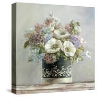 Anemones in Black and White Hatbox-Danhui Nai-Stretched Canvas