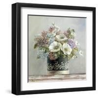 Anemones in Black and White Hatbox-Danhui Nai-Framed Art Print