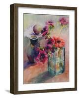 Anemones in Green Glass Vase, 2002-Karen Armitage-Framed Giclee Print