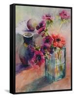 Anemones in Green Glass Vase, 2002-Karen Armitage-Framed Stretched Canvas