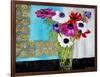 Anemones on a Dark Shelf-Joan Thewsey-Framed Giclee Print