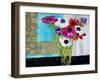 Anemones on a Dark Shelf-Joan Thewsey-Framed Giclee Print