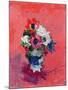 Anemones on a Red Ground, 1992-Diana Schofield-Mounted Giclee Print