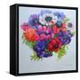 Anemones: Red, White, Pink and Purple-Joan Thewsey-Framed Stretched Canvas