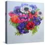 Anemones: Red, White, Pink and Purple-Joan Thewsey-Stretched Canvas