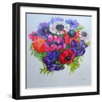 Anemones: Red, White, Pink and Purple-Joan Thewsey-Framed Giclee Print