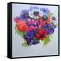 Anemones: Red, White, Pink and Purple-Joan Thewsey-Framed Stretched Canvas
