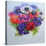 Anemones: Red, White, Pink and Purple-Joan Thewsey-Stretched Canvas