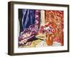 Anemones with Curtains, 1937 (Oil on Canvas)-Louis Valtat-Framed Giclee Print
