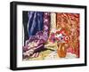 Anemones with Curtains, 1937 (Oil on Canvas)-Louis Valtat-Framed Giclee Print