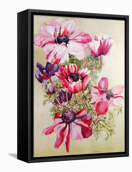 Anemones-Joan Thewsey-Framed Stretched Canvas