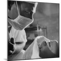 Anesthesiologist Dr. Vincent Collins Watch over Patient Frances Ashplant, After Spinal Anesthesia-Cornell Capa-Mounted Photographic Print