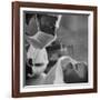 Anesthesiologist Dr. Vincent Collins Watch over Patient Frances Ashplant, After Spinal Anesthesia-Cornell Capa-Framed Photographic Print