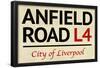 Anfield Road L4 Liverpool Street Sign Poster-null-Framed Poster