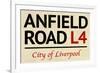 Anfield Road L4 Liverpool Street Sign-null-Framed Art Print