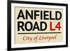 Anfield Road L4 Liverpool Street Sign-null-Framed Art Print