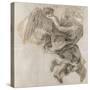 Ange emportant l'Arche d'alliance-Charles Le Brun-Stretched Canvas