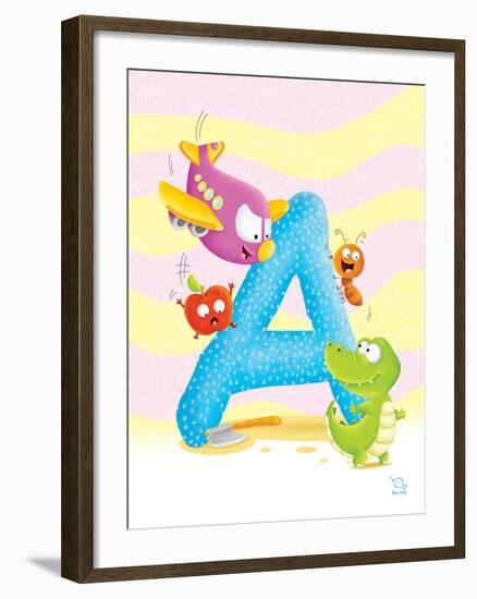 Angel A-Blue Fish-Framed Art Print