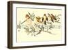 Angel and Bird Chorus on Staff-null-Framed Art Print