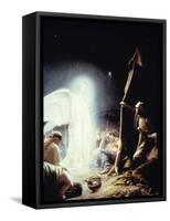 Angel and the Shepherds-Carl Bloch-Framed Stretched Canvas