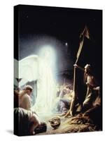 Angel and the Shepherds-Carl Bloch-Stretched Canvas