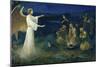Angel Announcing the Birth of Christ to Shepherds-Robert Leinweber-Mounted Giclee Print