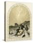Angel appears to shepherds - Bible-Myles Birket Foster-Stretched Canvas