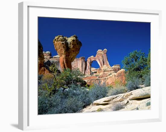 Angel Arch and the Molar in the Salt Creek Valley, Canyonlands National Park, Utah, USA-Bernard Friel-Framed Photographic Print