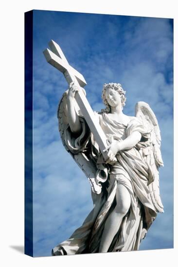 Angel Carrying a Cross, from the Ponte St Angelo, Rome, Italy, 1669-Gian Lorenzo Bernini-Stretched Canvas