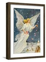 Angel Dropping Flowers-null-Framed Giclee Print