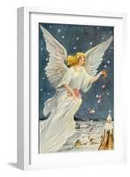 Angel Dropping Flowers-null-Framed Giclee Print