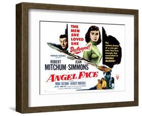 Angel Face, Robert Mitchum, Jean Simmons, 1952-null-Framed Art Print