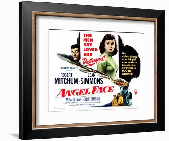 Angel Face, Robert Mitchum, Jean Simmons, 1952-null-Framed Art Print