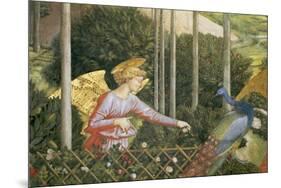 Angel Feeding a Peacock, Detail from the Journey of the Magi Cycle in the Chapel, c. 1460-Benozzo di Lese di Sandro Gozzoli-Mounted Premium Giclee Print