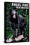 Angel Fire, New Mexico - Black Bear - Scratchboard-Lantern Press-Stretched Canvas