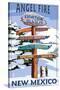 Angel Fire, New Mexico - Destinations Signpost-Lantern Press-Stretched Canvas