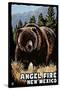 Angel Fire, New Mexico - Grizzly Bear - Scratchboard-Lantern Press-Stretched Canvas