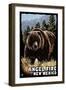 Angel Fire, New Mexico - Grizzly Bear - Scratchboard-Lantern Press-Framed Art Print