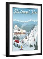 Angel Fire, New Mexico - Retro Scene-Lantern Press-Framed Art Print