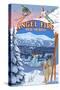 Angel Fire, New Mexico - Winter Scenes Montage-Lantern Press-Stretched Canvas