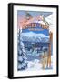 Angel Fire, New Mexico - Winter Scenes Montage-Lantern Press-Framed Art Print