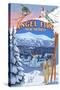 Angel Fire, New Mexico - Winter Scenes Montage-Lantern Press-Stretched Canvas