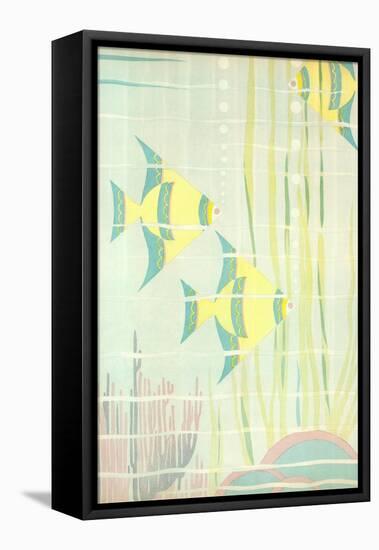 Angel Fish in Coral-null-Framed Stretched Canvas