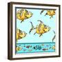 Angel Fish with Fish Border-Megan Aroon Duncanson-Framed Giclee Print