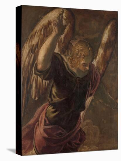 Angel from the Annunciation to the Virgin, 1560-85-Jacopo Robusti Tintoretto-Stretched Canvas