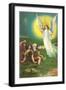 Angel Greeting Shepherds-null-Framed Art Print